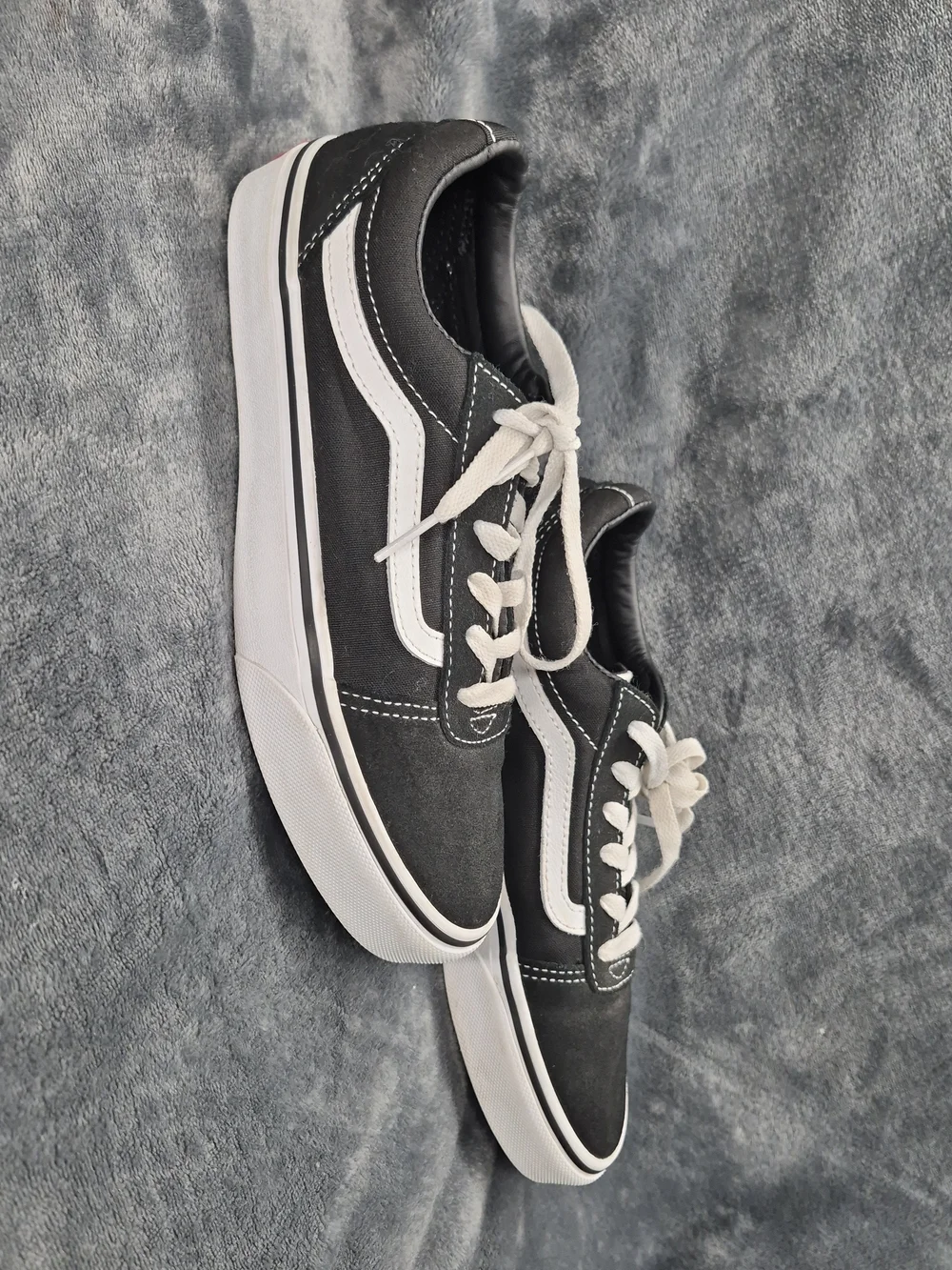 Vans Ward Skateboarding Shoes Youth Us 5 Black White Suede Canvas Lace Up 751505
